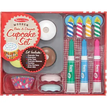 Dřevěná hračka Dřevěný set na pečení dortíčků