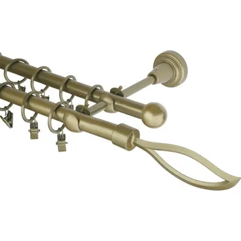 Garnýž kovová 170 cm dvouřadá - dvojitá 16 blesk zlatá antik