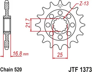 Řetězová sada pro motocykl JT Sprockets JTF 1373 M290-3110-17