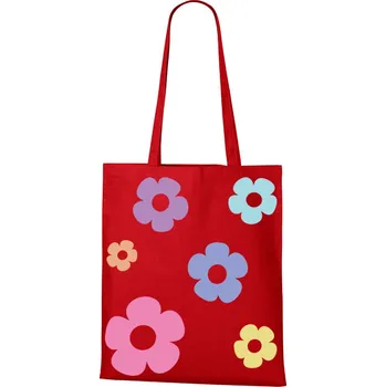Plátěná taška s květinami, Barva Červená, Velikost 40×45 cm, Canvas Nákupní taška Bezvatriko.cz 1118 - DTF/DTG