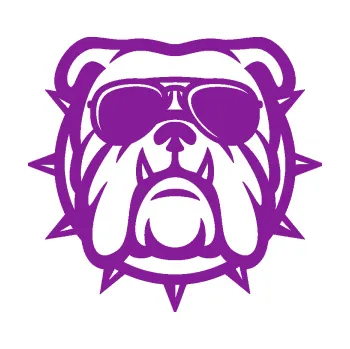 Polep vozidla Pes 168 buldok (14 - fialová) SAMOLEPKA NA AUTO, NÁLEPKA, FÓLIE, POLEP, TUNING, VLASTNÍ TEXT, TISK, AUTOSAMOLEPKY.cz, POLEPY, OBRÁZEK, LOGO, 3D STICKERS