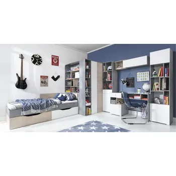 Dětský pokoj Meblar Dětský pokoj SIGMA A Barva: beton/bílá/dub