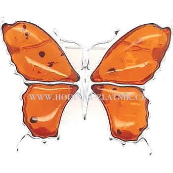 Souprava šperků Brož ve tvaru motýla ze stříbra s Jantarem MKST8042022157400