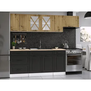 Kuchyňská linka Nábytek PEGAS s.r.o. Kuchyňská linka Magda 240/180 artisan/grafit MAT