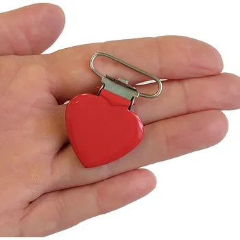 pant Šlový závěs lakovaný srdce 25mm, červené - 1ks