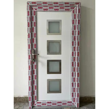 Vchodové dveře SOFT vchodové plastové dveře MNICHOV, bílá, 98x200 cm (jednokřídlé plastové dveře 98x200 cm)