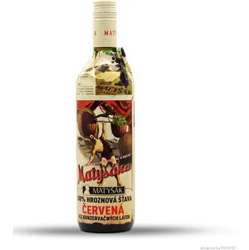 Mošt hroznový červený 100% 0,75l MATYŠÁK
