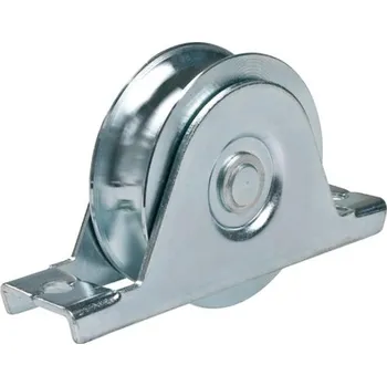 Pohon brány IBFM Kladka 392L - jednoložisková kladka s kulatou drážkou 20mm, průměr kladky 80-140 mm s držákem pro přišroubování a zapuštění kladky do jeklu brány Velikost: 140