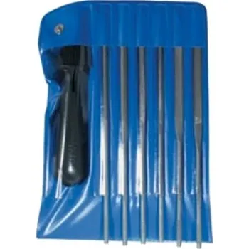 Ajax 286213932026 - Sada pilníků jehlových 200mm, 6-dílná, sek 2, s držadlem, ve vinylovém pouzdře,