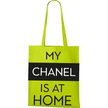 Plátěná taška My chanel is at home, Barva Limetková, Velikost 40×45 cm, Canvas Nákupní taška Bezvatriko.cz 1119