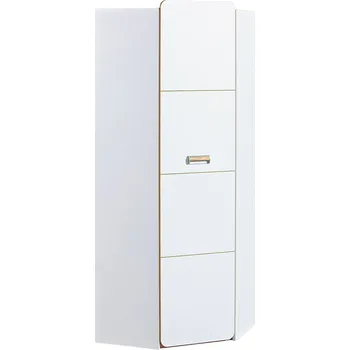 Šatní skříň Dolmar Rohová skříň CORNETO L14 Barva: Bílý briliant / dub nash