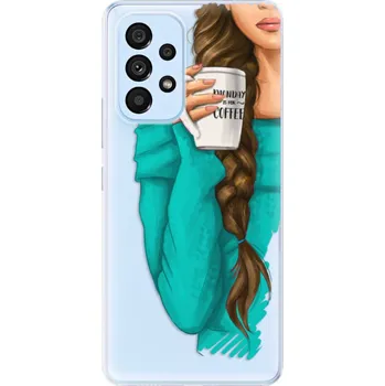 Pouzdro na mobilní telefon Odolné silikonové pouzdro iSaprio - My Coffe and Brunette Girl - Samsung Galaxy A53 5G