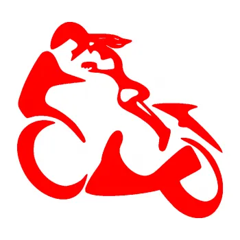 Samolepicí dekorace na vozidlo Motorkářka 001 levá (74 - Fluorescentní červená) SAMOLEPKA NA AUTO, NÁLEPKA, FÓLIE, POLEP, TUNING, VLASTNÍ TEXT, TISK, AUTOSAMOLEPKY.cz, POLEPY, OBRÁZEK, LOGO, 3D STICKERS