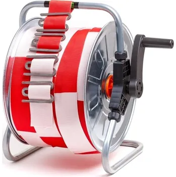 Lepicí páska Výstražná vytyčovací textilní páska s navijákem a spojkou, 100 m