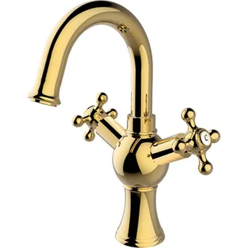 BESCO Stojánková umyvadlová baterie RETRO II Zlatá BABURIIZL