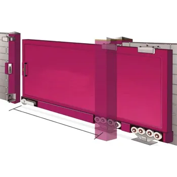 brána SET BRÁNA SAMONOSNÁ - hliníková posuvná nesená brána s hliníkovým C profilem, 2x vozík, koncovka, kapsa, záslepky, horní vedení Velikost: 3m