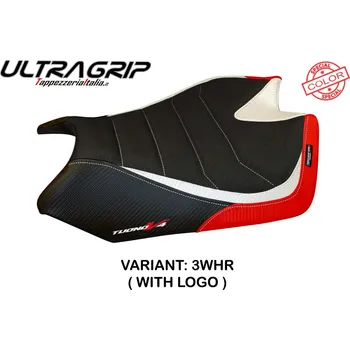 Moto sedlo TPZ Italia potah sedla Aprilia Tuono V4 (11-20) Paluma special color ultragrip model potah sedla: bez loga3WHR (white-red)