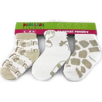 Béžové kojenecké ponožky Karina s obrázkem - 6 - 12 měsíců - 3 páry