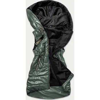 Dámská vesta Lesklá zelená vesta s kapucí (B9782-10) odstíny zelené XL (42)