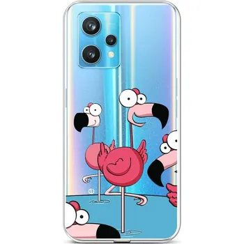 Pouzdro na mobilní telefon Kryt Realme 9 Pro+ silikon Cartoon Flamingos (obal neboli pouzdro na Realme 9 Pro+)