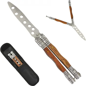 Bojový nůž CHZ Prémiový tréninkový balisong "WOOD-PRO" s pouzdrem
