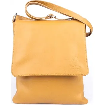 Vera Pelle Kožená středně velká crossbody kabelka no. 88 hořčicová