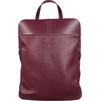 Vera Pelle Kabelko batoh z pravé kůže vínový