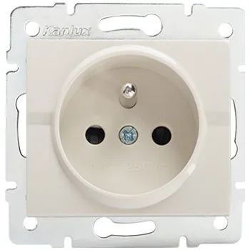 Elektrická zásuvka KANLUX LOGI Zásuvka samostatná se záslepkou - krémová