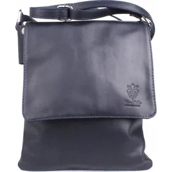 Kabelka Tmavěmodrá středně velká kožená crossbody kabelka no. 88
