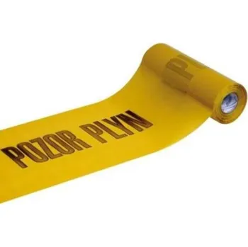 Výstražná páska Fólie výstražná POZOR PLYN, 300 mm / 70 my, 100 m, žlutá