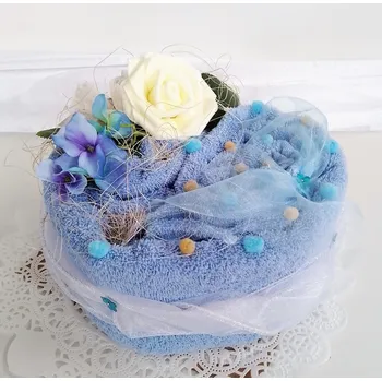 Veratex Textilní dort Srdce (modré)