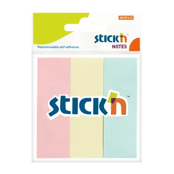 Samolepící bloček Stick'n by Hopax 21128 Samolepicí záložky 76x25 mm, 3x50 lístků, mix barev