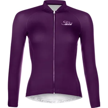 cyklistický dres Force Pure Lady s dlouhým rukávem fialový