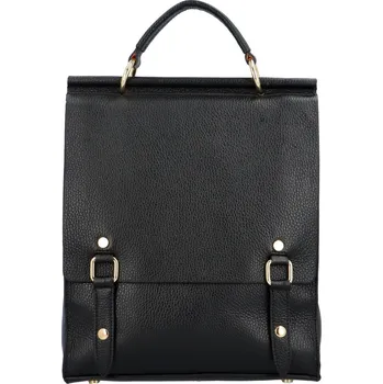 Městský batoh Dámský kožený batoh černý - ItalY Malechio černá