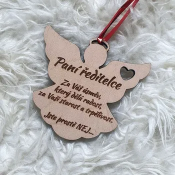 Vánoční dekorace Andílek Paní ředitelce