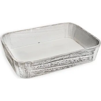 Tácek dřevo 25x16cm šedá (790382)