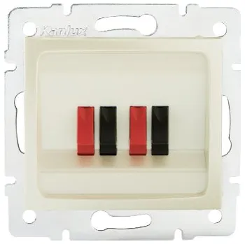 Elektrická zásuvka KANLUX DOMO Reproduktorová zásuvka dvojitá-perleťově bílá