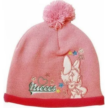 Sněhové řetězy Zimní čepice růžová s bambulí Daisy