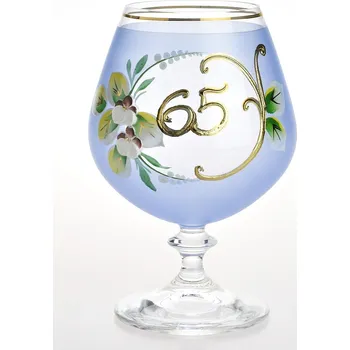 Sklenice Výroční číše NB Česko Ručně dekorovaná výroční novoborská číše 65 let, modrá - 400 ml