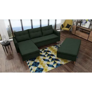 Obývací stěna FALCO Sedací souprava s taburetem Areon L zelená