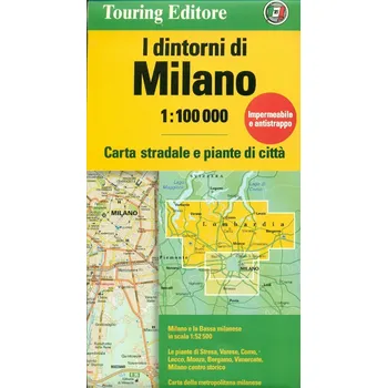 Touring Club Italiano vydavatelství mapa Environs of Milan 1:100 t. (okolí Milána)