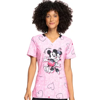 Dámská halenka Tooniforms Zdravotnická halena Disney s potiskem Mickey Mouse a Minnie CK714 MKVM Velikost: XXS