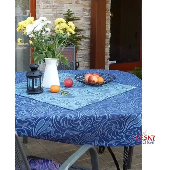 ubrus HEDVA ČESKÝ BROKÁT Ubrus Odaska77X 77 secese modrá