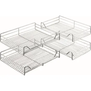 Kuchyňská skříňka KESSEBÖHMER Sada celodrátěných košů MAGIC CORNER - stříbrné