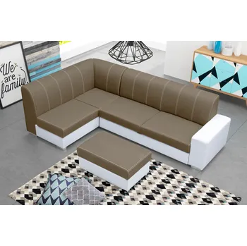 Obývací stěna FALCO Sedací souprava Rest L sv.hnědá/bílá