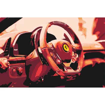 Malování podle čísel - Ferrari volant Velikost: 40x60cm, Rámování: Pouze srolované plátno