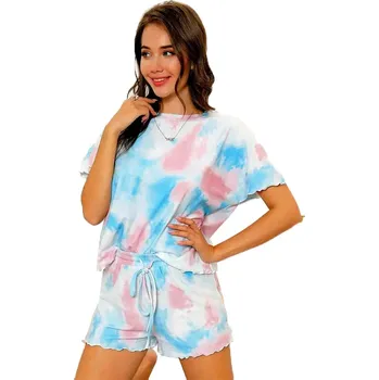 Dámské noční prádlo Ever Pretty dámské pyžamo komplet modrá 3XL (duhová)