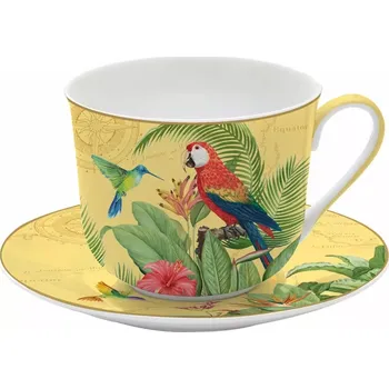 Easy Life, Itálie Easy Life - Porcelánový hrnek s podšálkem Exotic Paradise v dárkové krabičce - 400 ml