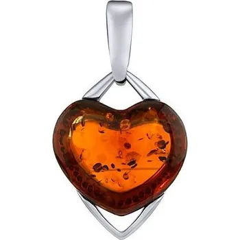 Přívěsek Stříbrný jantarový přívěsek Viana AAJ512PEN1CG