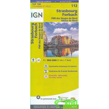 IGN mapa Strasbourg,Forbach,Vosges du Nord, Alsace du Nord 1:100 t.
